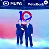 Chủ tịch HĐQT VietinBank và Giám đốc MUFG Bank tại buổi lễ. (Ảnh: Vietnam+)