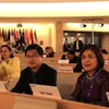 Đại sứ Lê Thị Tuyết Mai cùng Đoàn đại biểu Việt Nam tham dự hội nghị. (Ảnh: Trương Anh Tuấn/TTXVN)