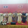 Lễ khánh thành và đưa vào sử dụng dự án Nhà đa năng Trường Hữu nghị Lào-Việt Nam tỉnh Savannakhet. (Ảnh: TTXVN phát)