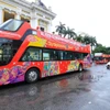Sở Du lịch Hà Nội bố trí nhiều chuyến xe buýt 2 tầng miễn phí phục vụ du khách. (Ảnh: Tuấn Anh/TTXVN)