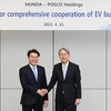 Đại diện Posco và Honda tại buổi ký kết biên bản ghi nhớ. (Nguồn: Posco)