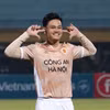 Hồ Tấn Tài ghi bàn mở tỷ số trong chiến thắng 3-1 của Công an Hà Nội trước Đông Á Thanh Hóa. (Ảnh: Việt Anh/Vietnam+)