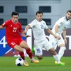 Nhận thất bại 0-3 trước U23 Uzbekistan (áo trắng) ở lượt trận cuối tại bảng D, U23 Việt Nam sẽ đối đầu với đối thủ U23 Iraq tại tứ kết Giải U23 châu Á 2024. (Ảnh: AFC)