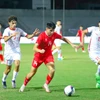 Đội tuyển U20 Việt Nam (áo đỏ) nhận thất bại 0-1 trước U20 Syria ở lượt trận cuối vòng bảng Vòng loại U20 châu Á 2025. (Ảnh: Việt Anh/Vietnam+)