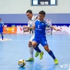 Sahako FC (áo xanh) là một trong 8 đội bóng tranh tài tại Giải Futsal HDBank Vô địch Quốc gia 2024. (Ảnh: VFF)
