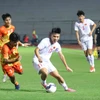 Đội tuyển U20 Việt Nam (áo trắng) có thắng lợi thứ hai liên tiếp ở bảng A Vòng loại U20 châu Á 2025. (Ảnh: Việt Anh/Vietnam+)