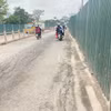Đoạn mặt đường bị nứt đã được Ban quản lý dự án đầu tư xây dựng công trình giao thông thành phố Hà Nội kiểm tra và khắc phục. (Ảnh: PV/Vietnam+)