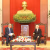 Tổng Bí thư Nguyễn Phú Trọng tiếp Tổng thống Kazakhstan Kassym-Jomart Tokayev. (Ảnh: Trí Dũng/TTXVN)
