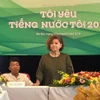 Nghệ sỹ nhân dân Thanh Hoa chia sẻ thông tin về liên hoan trong cuộc gặp gỡ báo chí chiều 15/8 tại Hà Nội. (Ảnh: PV/Vietnam+)
