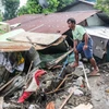 Ngôi nhà bị phá hủy sau bão tại tỉnh Batangas, Philippines, ngày 25/10/2024. (Ảnh: THX/TTXVN)