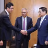 Thủ tướng Phạm Minh Chính tiếp doanh nghiệp Indonesia. (Ảnh: Dương Giang/TTXVN)