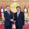 Chủ tịch Quốc hội Trần Thanh Mẫn hội kiến Tổng Bí thư, Chủ tịch nước Lào Thongloun Sisoulith. (Ảnh: Thống Nhất/TTXVN)
