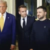 Tổng thống Pháp Emmanuel Macron đã tổ chức hội đàm ba bên với người đồng cấp Ukraine Volodymyr Zelensky và Tổng thống đắc cử Mỹ Donald Trump. (Nguồn: AFP)