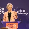 Chủ tịch Ủy ban châu Âu (EC) Ursula von der Leyen phát biểu tại phiên khai mạc diễn đàn. (Ảnh: Hương Giang/TTXVN)