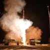 Tàu vũ trụ Soyuz MS-24 rời bệ phóng tại sân bay vũ trụ Baikonur ở Kazakhstan, ngày 15/9/2023. (Ảnh: AFP/TTXVN)