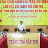 Phó Thủ tướng Trần Lưu Quang phát biểu tại buổi làm việc với Ủy ban Nhân dân thành phố Cần Thơ. (Ảnh: Thanh Liêm/TTXVN)