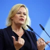 Bộ trưởng Nội vụ Đức Nancy Faeser phát biểu tại cuộc họp báo ở Berlin, ngày 25/10/2023. (Ảnh: AFP/TTXVN)