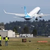 Máy bay 737 MAX 10 của Boeing cất cánh từ sân bay Renton, Washington, Mỹ. (Ảnh: Getty Images/TTXVN)