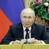 Tổng thống Nga Vladimir Putin tại cuộc gặp gỡ báo chí sau hội đàm với Chủ tịch nước Tô Lâm. (Ảnh: TTXVN)