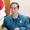 Thủ tướng Hàn Quốc Han Duck-soo phát biểu trong cuộc họp với các Bộ trưởng tại Seoul ngày 19/2/2024. (Ảnh: Yonhap/TTXVN)