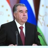 Tổng thống Tajikistan Emomali Rahmon trong một cuộc họp báo ở Moskva, Nga ngày 21/11/2023. (Ảnh: AFP/TTXVN)