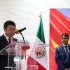 Đại sứ Việt Nam được bổ nhiệm tại Mexico Nguyễn Văn Hải phát biểu tại buổi lễ. (Ảnh: Phi Hùng/TTXVN)