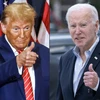 Tổng thống Mỹ Joe Biden (phải) và cựu Tổng thống Donald Trump. (Ảnh: AFP/TTXVN)