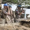 Binh sỹ thuộc Lực lượng UNDOF gác tại Cao nguyên Golan ngày 29/8/2014. (Ảnh: AFP/TTXVN)
