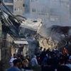 Hiện trường đổ nát sau vụ tấn công tòa nhà lãnh sự quán Iran ở Damascus, Syria ngày 1/4/2024. (Ảnh: THX/TTXVN)