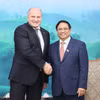 Thủ tướng Phạm Minh Chính tiếp ông Alexander Kurenkov, Bộ trưởng Bộ Tình trạng Khẩn cấp Liên bang Nga. (Ảnh: Dương Giang/TTXVN)