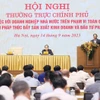 Quang cảnh Hội nghị Thường trực Chính phủ làm việc với các Doanh nghiệp Nhà nước trên phạm vi toàn quốc về thúc đẩy sản xuất kinh doanh và đầu tư phát triển. (Ảnh: Dương Giang/TTXVN)