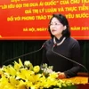 Phó Chủ tịch nước Đặng Thị Ngọc Thịnh phát biểu khai mạc hội thảo. (Ảnh: Nguyễn Dân/TTXVN)