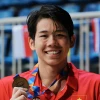 Vận động viên Nguyễn Quang Thuấn đoạt Huy chương Vàng nội dung bơi 200m hỗn hợp nam. (Ảnh: Trần Lê Lâm/TTXVN)