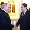 Chủ tịch Quốc hội Trần Thanh Mẫn hội kiến Tổng thống Liên bang Nga Vladimir Putin. (Ảnh: Thống Nhất/TTXVN)
