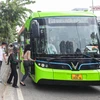 Một tuyến buýt điện tại Hà Nội do Công ty Vinbus vận hành. (Ảnh: Việt Hùng/Vietnam+)