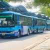 Tổng công ty Vận tải Hà Nội (Transerco) đã triển khai kế hoạch phục vụ hành khách đi lại bằng xe buýt dịp nghỉ lễ 30/4-1/5. (Ảnh: PV/Vietnam+)