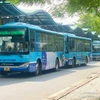 Tổng công ty Vận tải Hà Nội (Transerco) đã triển khai kế hoạch phục vụ hành khách đi lại bằng xe buýt dịp nghỉ lễ 30/4-1/5. (Ảnh: PV/Vietnam+)