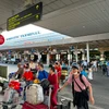 Lượng hành khách đi và đến Sân bay Tân Sơn Nhất vẫn đạt mức rất cao sau kỳ nghỉ Tết Nguyên đán Giáp Thìn 2024. (Ảnh: PV/Vietnam+)