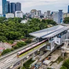 Đoàn tàu dự án đường sắt đô thị Nhổn-Ga Hà Nội được vận hành, khai thác thương mại. (Ảnh: PV/Vietnam+)
