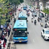 Tổng sản lượng vận hành trong 9 ngày Tết dự kiến đạt 49.859 lượt xe buýt. (Ảnh: Hoài Nam/Vietnam+)