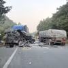Hiện trường vụ tai nạn nghiêm trọng tại Lạng Sơn làm 5 người tử vong ngày 30/10 vừa qua. (Ảnh: TTXVN phát)