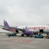 Máy bay Airbus A321 của hãng hàng không HK Express tại sân bay Nội Bài. (Ảnh: CTV/Vietnam+)