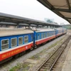 Đoàn tàu của Tổng công ty Đường sắt Việt Nam tại Ga Hà Nội. (Ảnh: Minh Sơn/Vietnam+)