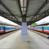 Đoàn tàu của Tổng công ty Đường sắt Việt Nam tại ga Hà Nội. (Ảnh: Minh Sơn/Vietnam+)