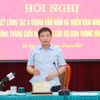 Bộ trưởng Bộ Giao thông Vận tải Nguyễn Văn Thắng chỉ đạo tại Hội nghị triển khai nhiệm vụ trọng tâm những tháng cuối năm 2023 của Bộ Giao thông Vận tải vào sáng ngày 11/10. (Ảnh: Việt Hùng/Vietnam+)