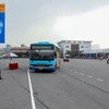 Ngày 30/9, Tổng công ty vận tải Hà Nội tiến hành Tổng kết đợt thi đua cao điểm và tổ chức Hội thi lái xe giỏi, an toàn năm 2023 tại Xí nghiệp xe buýt Cầu Bươu. (Ảnh: Hoài Nam/Vietnam+)