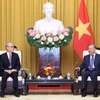 Tổng Bí thư, Chủ tịch nước Tô Lâm tiếp Chánh án Tòa án Nhân dân Tối cao Trung Quốc Trương Quân. (Ảnh: Lâm Khánh/TTXVN)