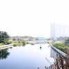 Nhiều khu vực mới thi công xong phần kè bêtông dọc hai bờ kênh. (Ảnh: Tiến Lực/TTXVN)