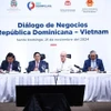 Thủ tướng Phạm Minh Chính dự Tọa đàm Doanh nghiệp Việt Nam-Dominicana. (Ảnh: Dương Giang/TTXVN)