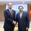 Thủ tướng Phạm Minh Chính tiếp Phó Thủ tướng, Bộ trưởng Ngoại giao Qatar Sheikh Mohammed bin Abdulrahman Al-Thani chiều 15/8/2022 tại Hà Nội. (Ảnh: Dương Giang/TTXVN)